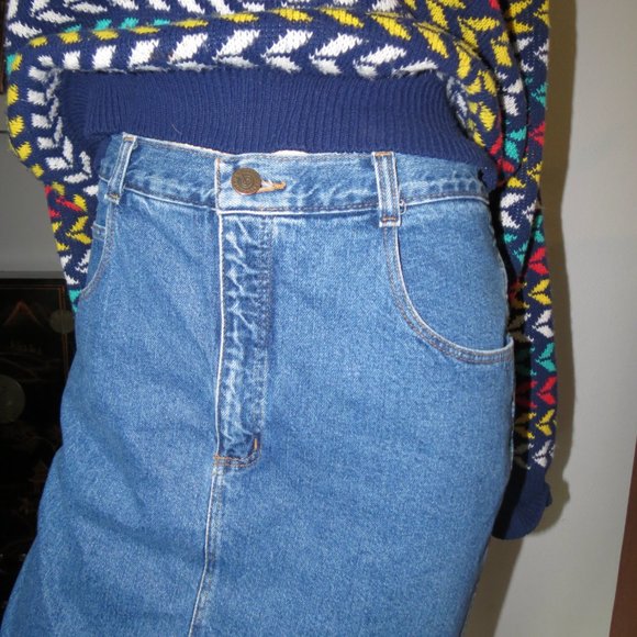 Vintage 80s Giorgio Sant Angelo Denim Skirt - Picture 4 of 10